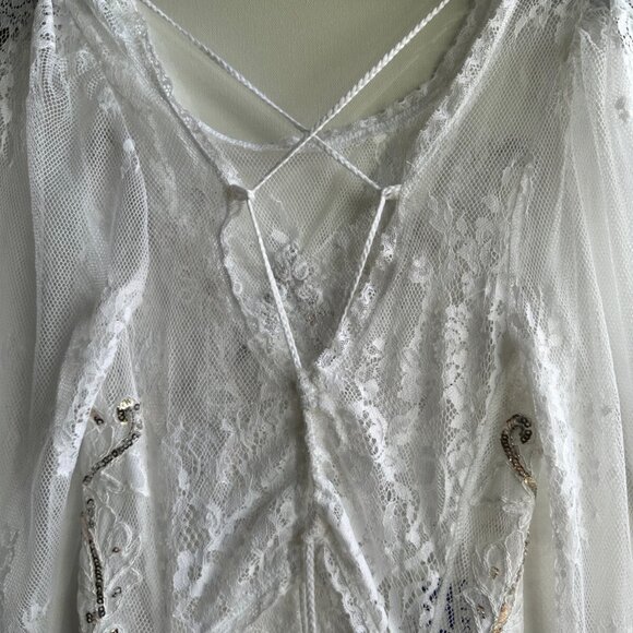 NWOT Free People x Intimately WOMEN'S BODYSUIT M Ready To Party LACE SEQUIN - Picture 9 of 16